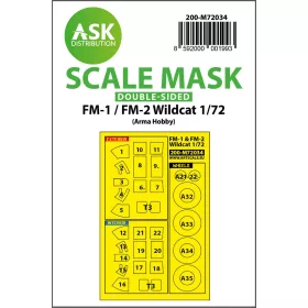   Art Scale Kit FM-1 / FM-2 Wildcat double-sided painting mask for Arma Hobby - kétoldalas kabinmaszk