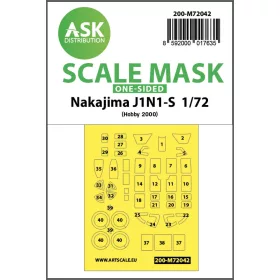   Art Scale Kit Nakajima J1N1-S one-sided painting mask for Hobby2000 / Fujimi - egyoldalas kabinmaszk