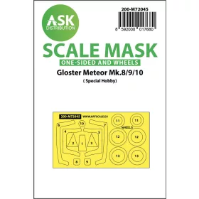   Art Scale Kit Gloster Meteor Mk.8/9/10 one-sided painting mask  for Special Hobby - egyoldalas kabinmaszk