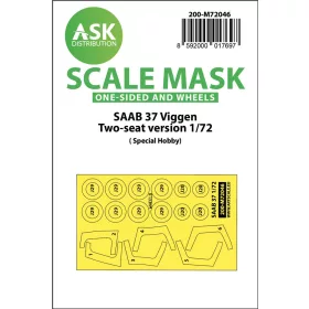   Art Scale Kit SAAB 37 Viggen double seater one-sided painting mask for Special Hobby - egyoldalas kabinmaszk