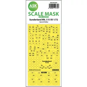   Art Scale Kit Sunderland Mk.I, Mk.II, Mk.III one-sided painting mask for Special Hobby - egyoldalas kabinmaszk