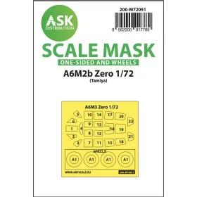   Art Scale Kit A6M2b Zero one-sided painting express mask for Tamiya - pontos illeszkedésű egyoldalas kabinmaszk