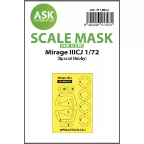   Art Scale Kit Mirage IIICJ one-sided painting express mask for Special Hobby - pontos illeszkedésű egyoldalas kabinmaszk