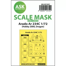   Art Scale Kit Arado Ar 234C one-sided painting express mask for Hobby2000 / Dragon - pontos illeszkedésű egyoldalas kabinmaszk