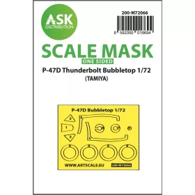   Art Scale Kit P-47D Thunderbolt Bubbletop one-sided express mask for Tamiya - pontos illeszkedésű egyoldalas kabinmaszk
