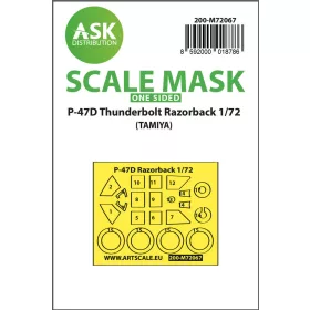   Art Scale Kit P-47D Thunderbolt Razorback one-sided express mask for Tamiya - pontos illeszkedésű egyoldalas kabinmaszk