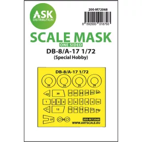   Art Scale Kit DB-8/A-17 one-sided express mask for Special Hobby - pontos illeszkedésű egyoldalas kabinmaszk