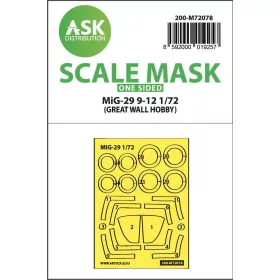   Art Scale Kit Mig-29 9-12 one-sided express mask incl. the rubber mask for Great Wall Hobby - pontos illeszkedésű egyoldalas kabinmaszk