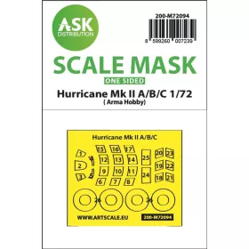   Art Scale Kit Hawker Hurricane Mk.II A/B/C – pontos illeszkedésű egyoldalas kabinmaszk