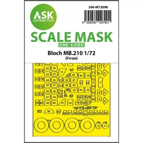   Art Scale Kit Bloch MB.210 one-sided fit express mask for Special Hobby - pontos illeszkedésű egyoldalas kabinmaszk