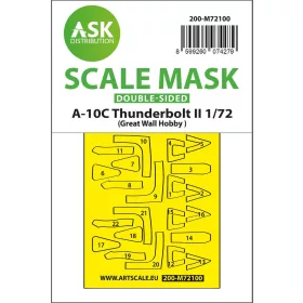  Art Scale Kit A-10C Thunderbolt II double-sided fit express mask for Great Wall Hobby - pontos illeszkedésű kétoldalas kabinmaszk
