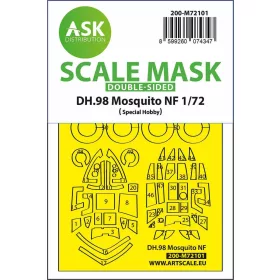   Art Scale Kit DH.98 Mosquito NF double-sided fit express mask for Special Hobby - pontos illeszkedésű kétoldalas kabinmaszk
