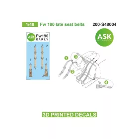   Art Scale Kit Fw 190 late seat belts - 3D printed decals by ASK - 3D nyomtatott biztonságiöv-matricák
