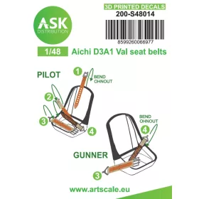   Art Scale Kit Aichi D3A1 Val seat belts - 3D printed decals by ASK - 3D nyomtatott biztonságiöv-matricák