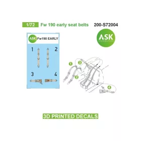   Art Scale Kit Fw 190 early seat belts - 3D printed decals by ASK - 3D nyomtatott biztonságiöv-matricák
