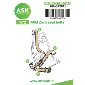   Art Scale Kit A6M Zero - 3D printed decals by ASK - 3D nyomtatott biztonságiöv-matricák