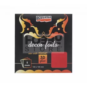 Pentart Dekorfólia metál piros 20739