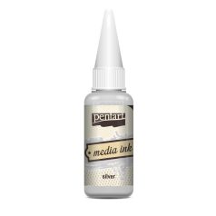 Pentart Média tinta metál ezüst 20 ml 21049
