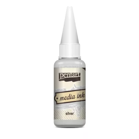 Pentart Média tinta metál ezüst 20 ml 21049