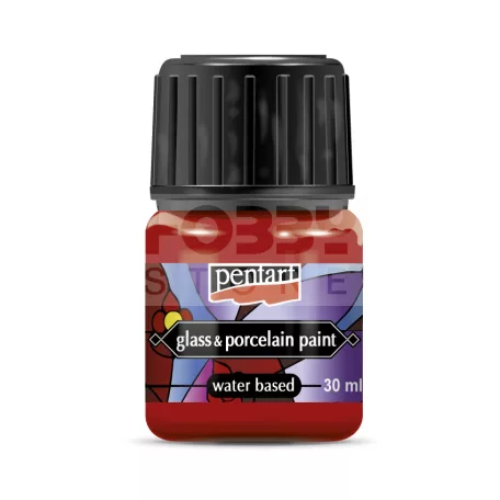 Pentart Üveg és porcelánfesték piros 30 ml 21337
