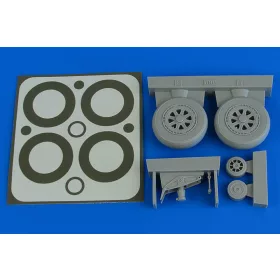   Aires A1H Skyraider wheels & paint masks for Trumpeter - kerekek festőmaszkkal