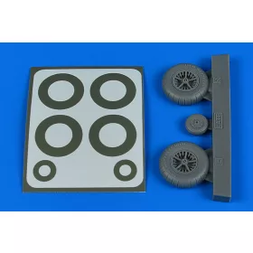   Aires Bf 108 wheels & paint masks - late for Eduard - kerekek festőmaszkkal, késői változat