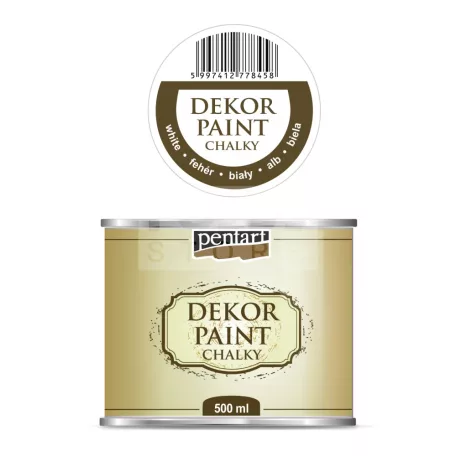 Pentart Dekorfesték lágy (chalky) fehér 500 ml 22717