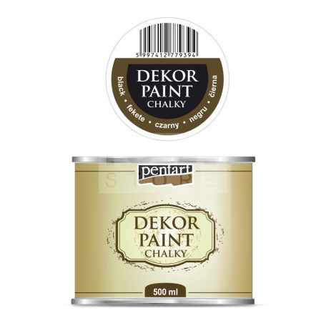Pentart Dekorfesték lágy (chalky) fekete 500 ml 22726