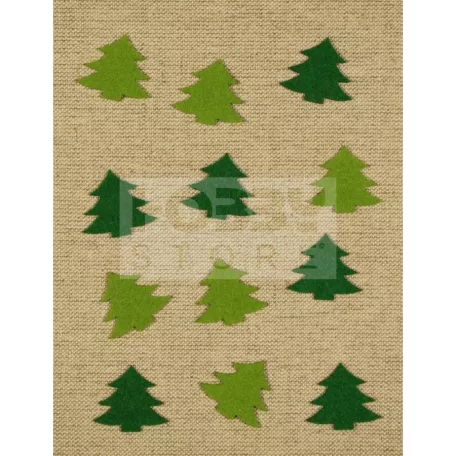 Filcfigura - Mini fenyő (12 db/cs, átm. kb.: 3 cm) 23279