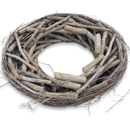 Fészek koszorú szürke 35 cm – stabil alap kreatív dekorációkhoz