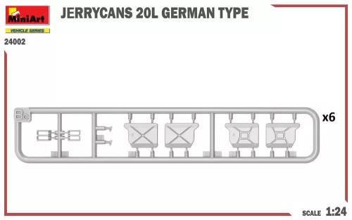 MiniArt Jerrycans 20L German Type – 1:24 dioráma-kiegészítő