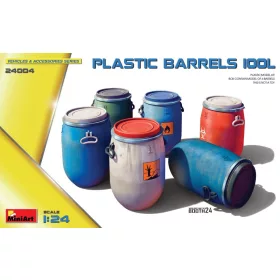 MiniArt Plastic Barrels 100L – 1:24 dioráma-kiegészítő
