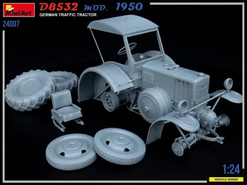 MiniArt German Traffic Tractor D8532  Mod.1950 – 1:24 munkagép makett