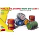 MiniArt Fuel & Oil Drums 1930-50's Set 1 (German Type) – 1:24 dioráma-kiegészítő