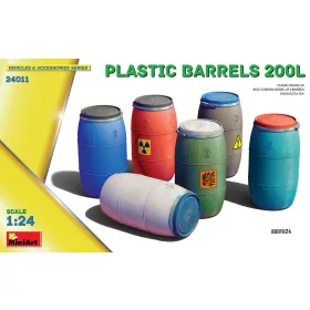 MiniArt Plastic Barrels 200L – 1:24 dioráma-kiegészítő