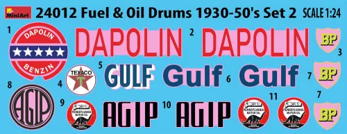 MiniArt Fuel & Oil Drums 1930-50's Set 2 – 1:24 dioráma-kiegészítő