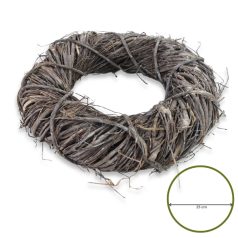   Madagaszkár koszorúalap natúr 25 cm – stabil dekorációs alap ajtódíszekhez és kreatív koszorúkhoz