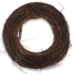   Fészek koszorúalap barna 30 cm – természetes dekorációs alap ajtódíszekhez és kreatív koszorúkhoz