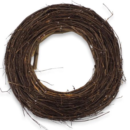 Fészek koszorúalap barna 30 cm – természetes dekorációs alap ajtódíszekhez és kreatív koszorúkhoz