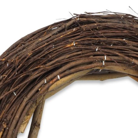 Fészek koszorúalap barna 30 cm – természetes dekorációs alap ajtódíszekhez és kreatív koszorúkhoz