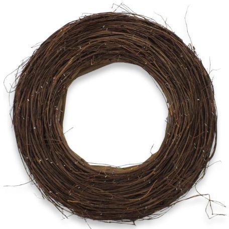 Fészek koszorúalap barna 35 cm – természetes dekorációs alap ajtódíszekhez