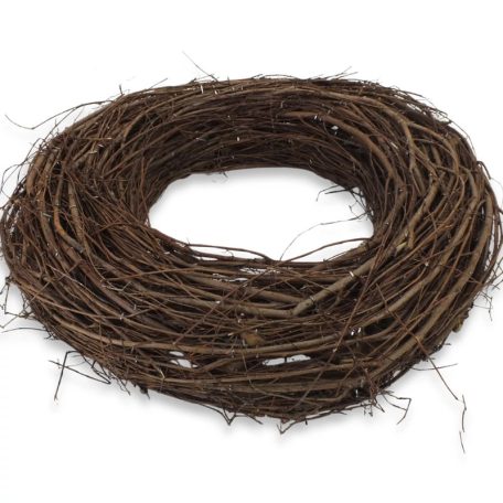 Fészek koszorúalap barna 35 cm – természetes dekorációs alap ajtódíszekhez