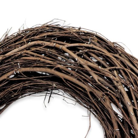 Fészek koszorúalap barna 35 cm – természetes dekorációs alap ajtódíszekhez