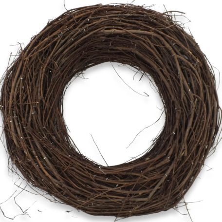Fészek koszorúalap barna 43 cm – látványos ajtódíszek és koszorúk készítéséhez