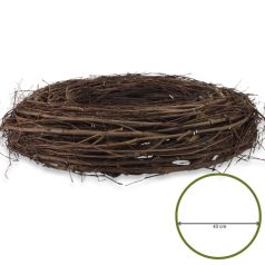   Fészek koszorúalap barna 43 cm – látványos ajtódíszek és koszorúk készítéséhez