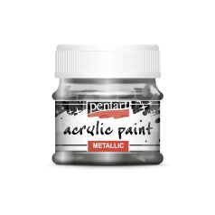   Pentart Metál grafit színű akrilfesték - hobbi festék 50 ml 25341