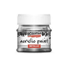   Pentart Metál grafit színű akrilfesték - hobbi festék 50 ml 25341