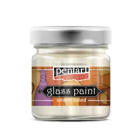 Pentart oldószeres üvegfesték - gyöngyház fehér 30 ml