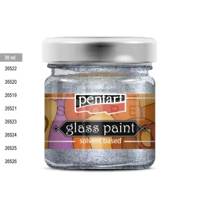 Pentart oldószeres üvegfesték - csillogó ezüst 30 ml