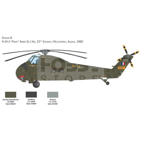 ItaleriH-34A Pirate /UH-34D U.S. Marines 1:48 helikopter makett 2776IT